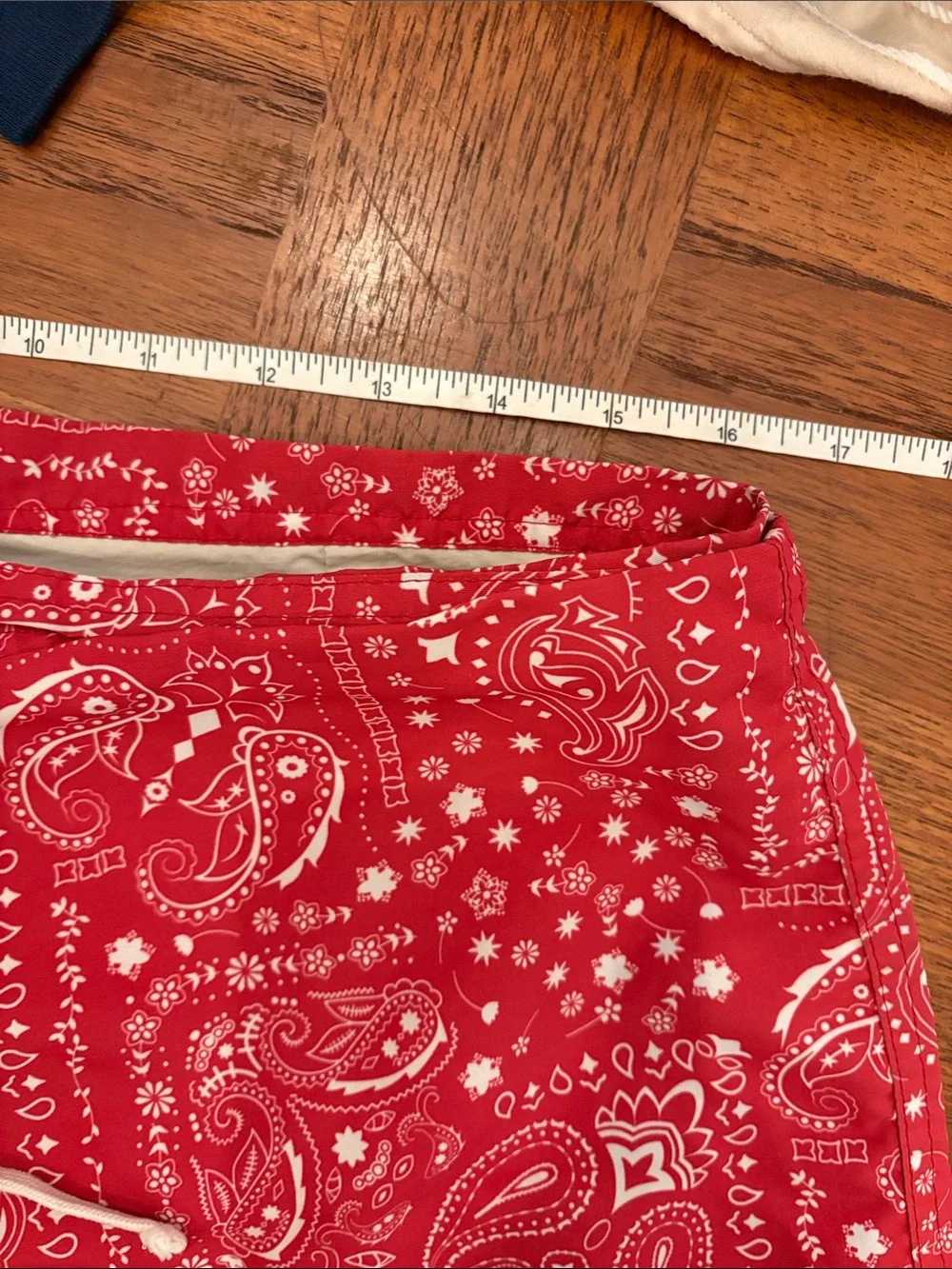 Bather Red Paisley Swim Trunks-cali cowboy -Sz 32